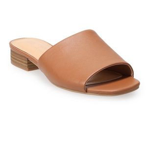 🎉HP🎉 Lauren Conrad Ilana Women's 1-Band Stacked Heel Slide Sandals in Cognac